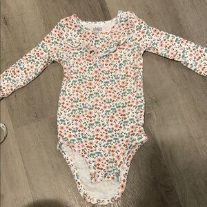 Child of Mine Pink and Green Floral Bodysuit